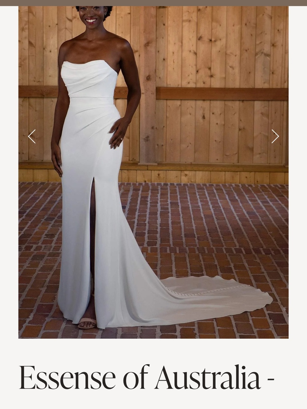 Essense of Australia Strapless White Wedding Dress with Front Slit